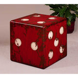 Dice Accent Table, Burnt Red