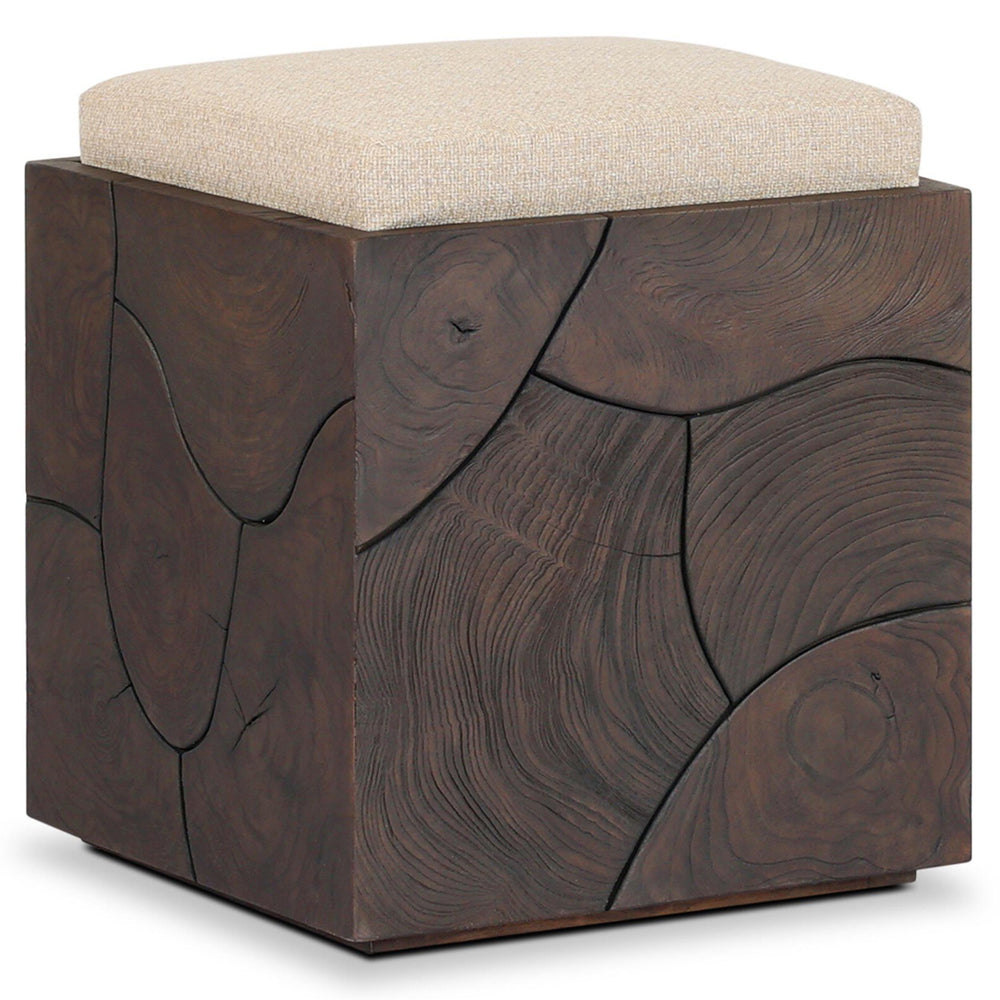 Tomlin Outdoor Stool, Hayes Cream/Saddle Brown by Four Hands