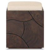 Tomlin Outdoor Stool, Hayes Cream/Saddle Brown by Four Hands