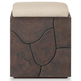 Tomlin Outdoor Stool, Hayes Cream/Saddle Brown by Four Hands