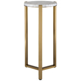 Pietra Drink Table, Antique Brass