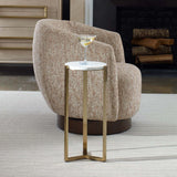Pietra Drink Table, Antique Brass