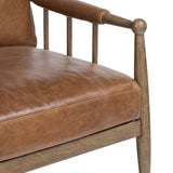 Warren Leather Chair, Dulane Mahogany by Amber Lewis x Four Hands