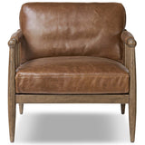 Warren Leather Chair, Dulane Mahogany by Amber Lewis x Four Hands