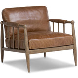 Warren Leather Chair, Dulane Mahogany by Amber Lewis x Four Hands
