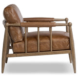 Warren Leather Chair, Dulane Mahogany by Amber Lewis x Four Hands