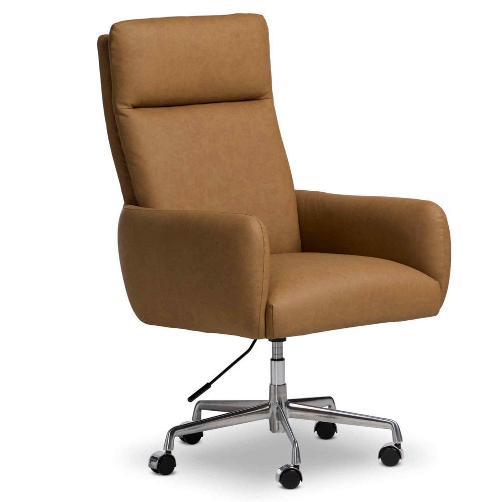 Wayland Leather Desk Chair, Maestro Camel by Four Hands