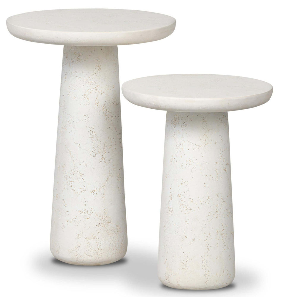 Rye Outdoor Nesting End Tables, Aged White by Four Hands