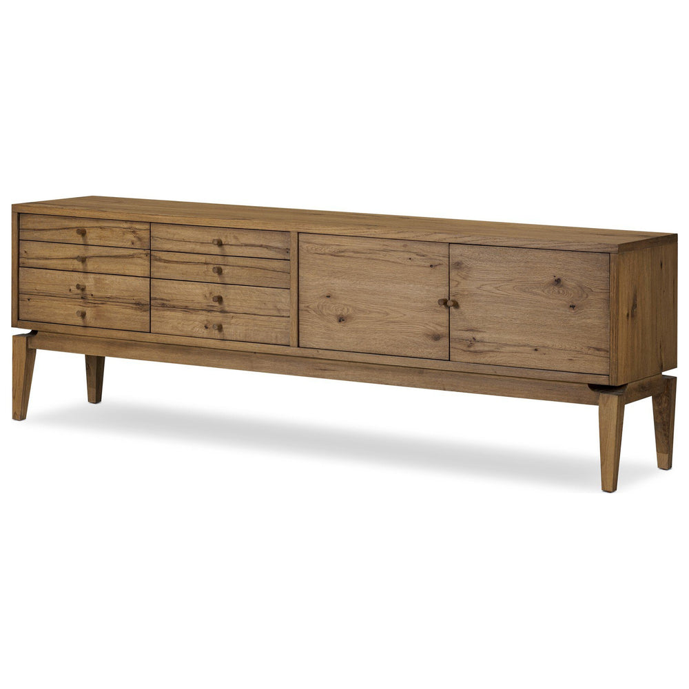 Bergstrom Media Console, Warm Natural Oak Veneer by Four Hands — PRM_1