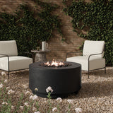Damian Outdoor Natural Gas Fire Table, Textured Ebony by Four Hands — ESS_1