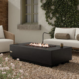 Kenton Outdoor Natural Gas Fire Table, Textured Ebony by Four Hands — ESS_1