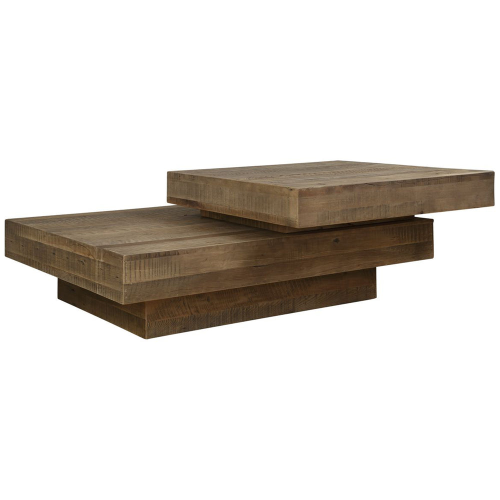 Rustic Planes Coffee Table, Reclaimed Oak-Furniture - Accent Tables-High Fashion Home