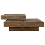 Rustic Planes Coffee Table, Reclaimed Oak-Furniture - Accent Tables-High Fashion Home
