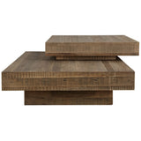 Rustic Planes Coffee Table, Reclaimed Oak-Furniture - Accent Tables-High Fashion Home