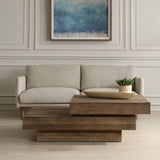 Rustic Planes Coffee Table, Reclaimed Oak-Furniture - Accent Tables-High Fashion Home