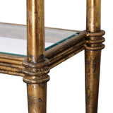 Elenio Console Table, Gold Leaf