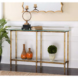 Elenio Console Table, Gold Leaf