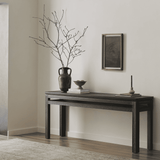 Oman Console Table, Rustic Black