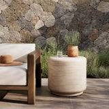 Venetia Outdoor End Table, Sand Striae by Amber Lewis x Four Hands