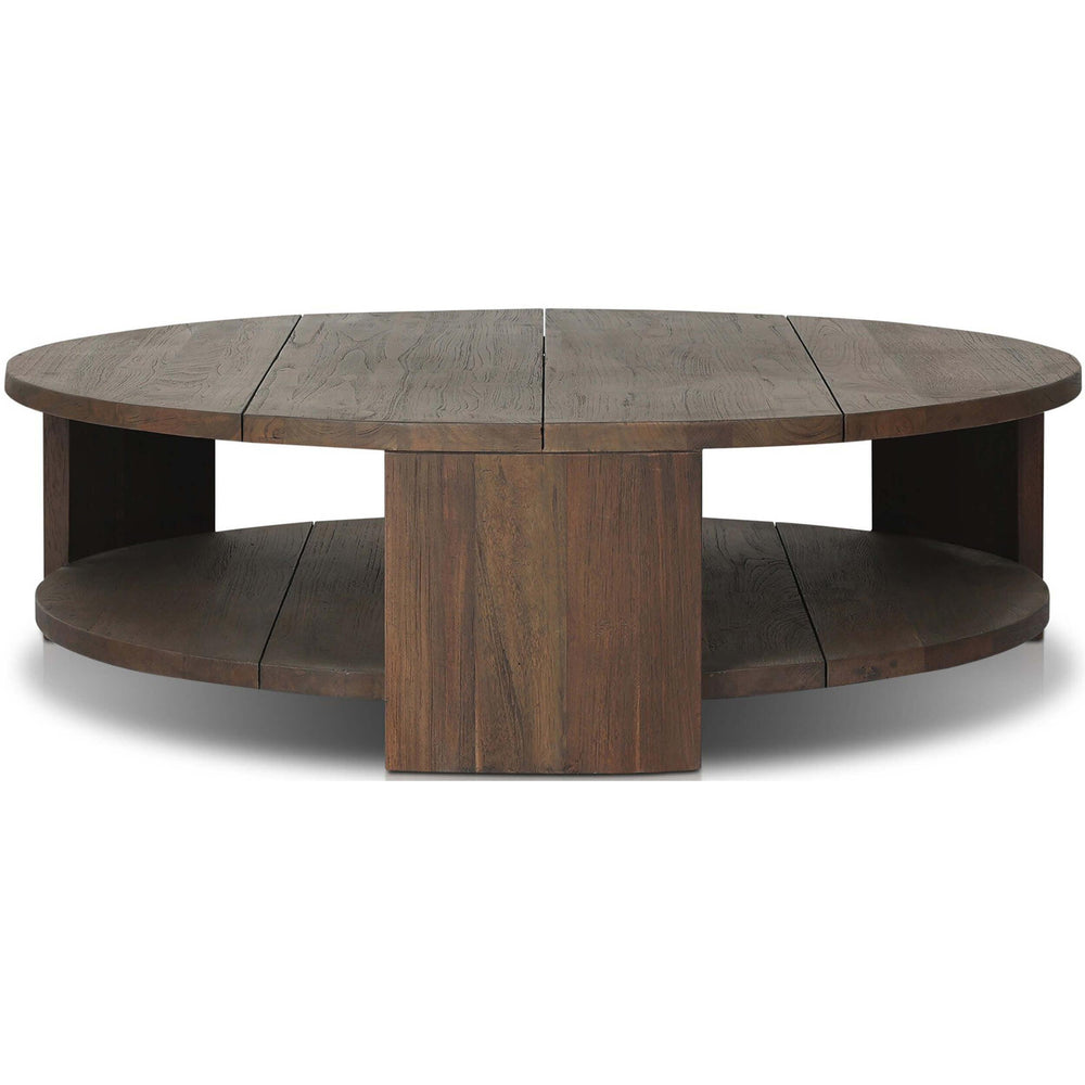 Roca Outdoor Round Coffee Table, Stained Heritage Brown-Furniture - Outdoor-High Fashion Home
