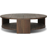 Roca Outdoor Round Coffee Table, Stained Heritage Brown-Furniture - Outdoor-High Fashion Home