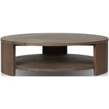Roca Outdoor Round Coffee Table, Stained Heritage Brown-Furniture - Outdoor-High Fashion Home