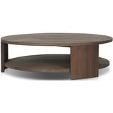 Roca Outdoor Round Coffee Table, Stained Heritage Brown-Furniture - Outdoor-High Fashion Home