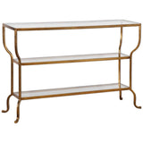 Deline Console Table, Antique Gold-Furniture - Accent Tables-High Fashion Home