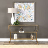 Deline Console Table, Antique Gold-Furniture - Accent Tables-High Fashion Home