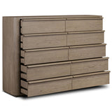 Primrose 10 Drawer Dresser, Natural Flat Oak by Four Hands