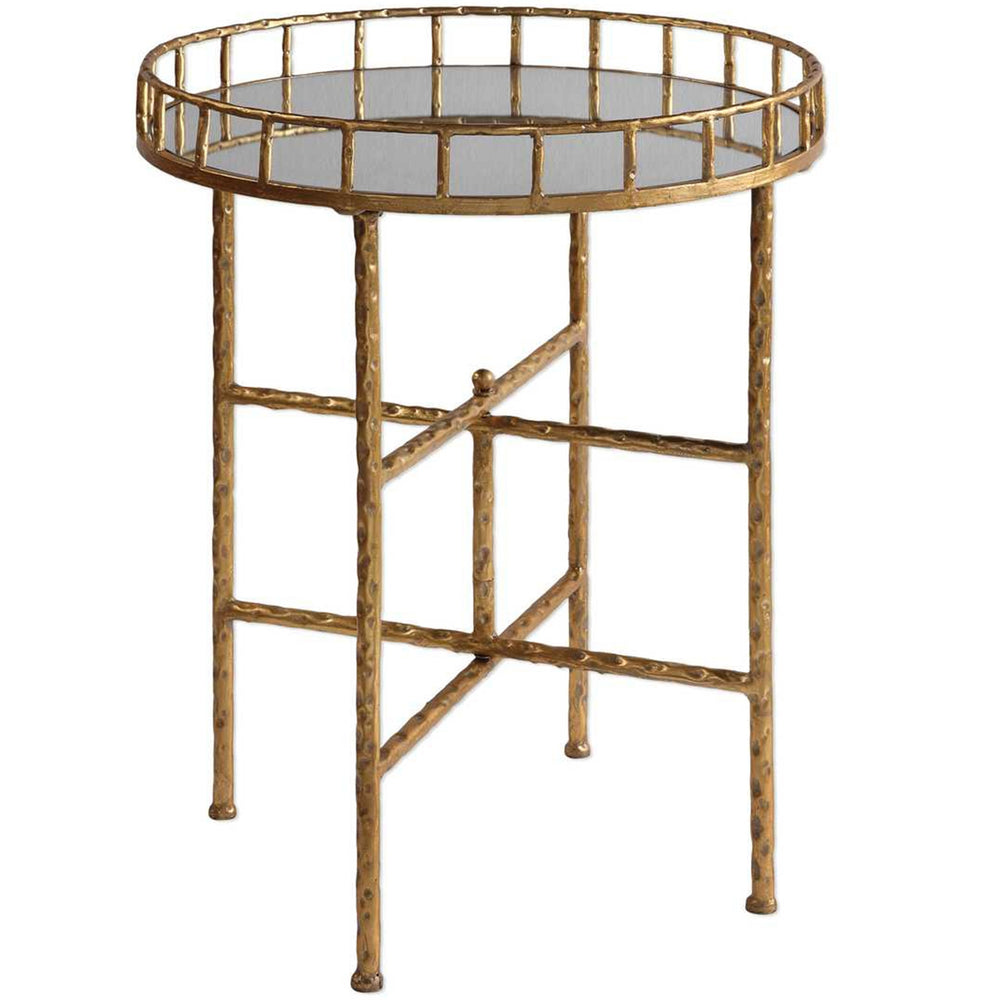 Tilly Accent Table, Gold Leaf-Furniture - Accent Tables-High Fashion Home