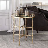 Tilly Accent Table, Gold Leaf-Furniture - Accent Tables-High Fashion Home