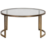 Rhea Nesting Coffee Tables, Set of 2, Gold-Furniture - Accent Tables-High Fashion Home
