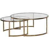 Rhea Nesting Coffee Tables, Set of 2, Gold-Furniture - Accent Tables-High Fashion Home