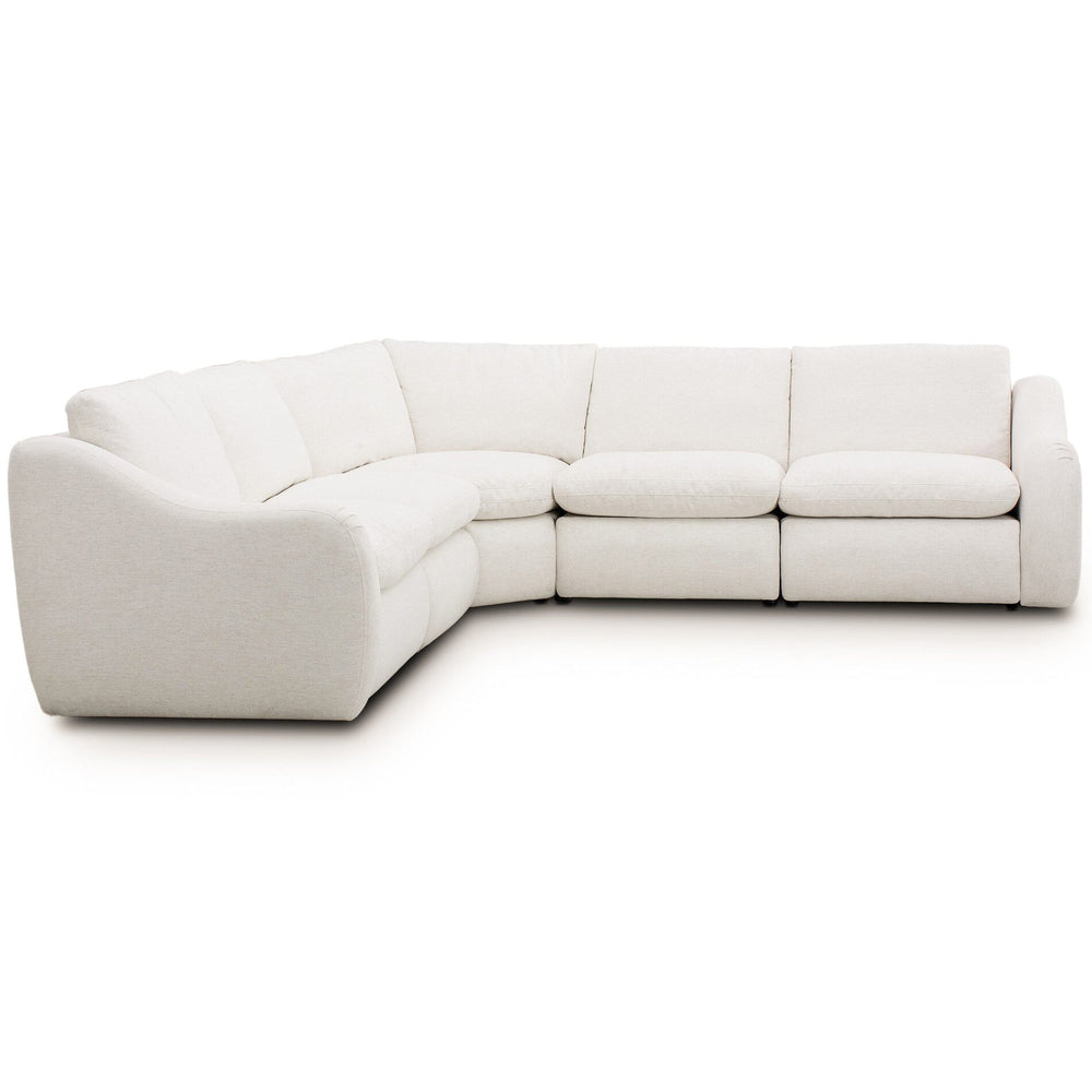 Crawford Power Recliner 5-Piece Sectional, Nomad Snow-Furniture - Sofas-High Fashion Home
