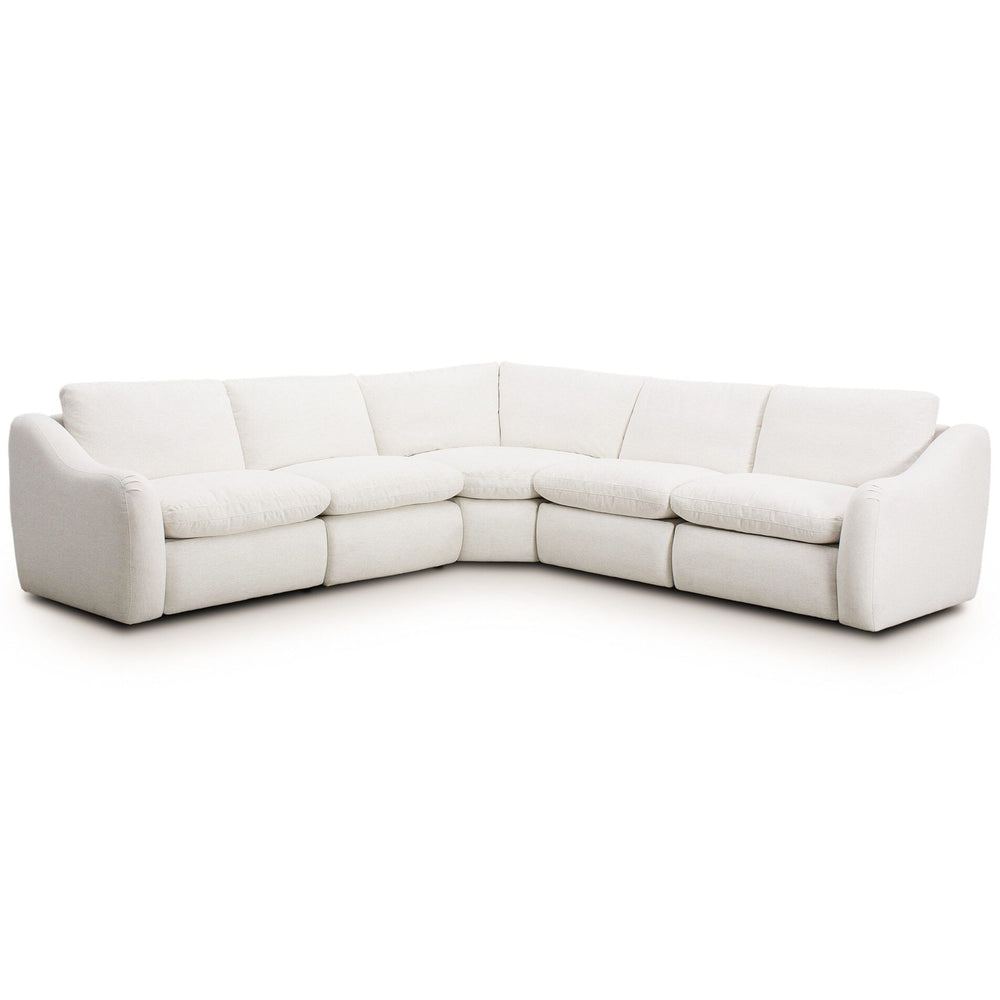 Crawford Power Recliner 5-Piece Sectional, Nomad Snow-Furniture - Sofas-High Fashion Home