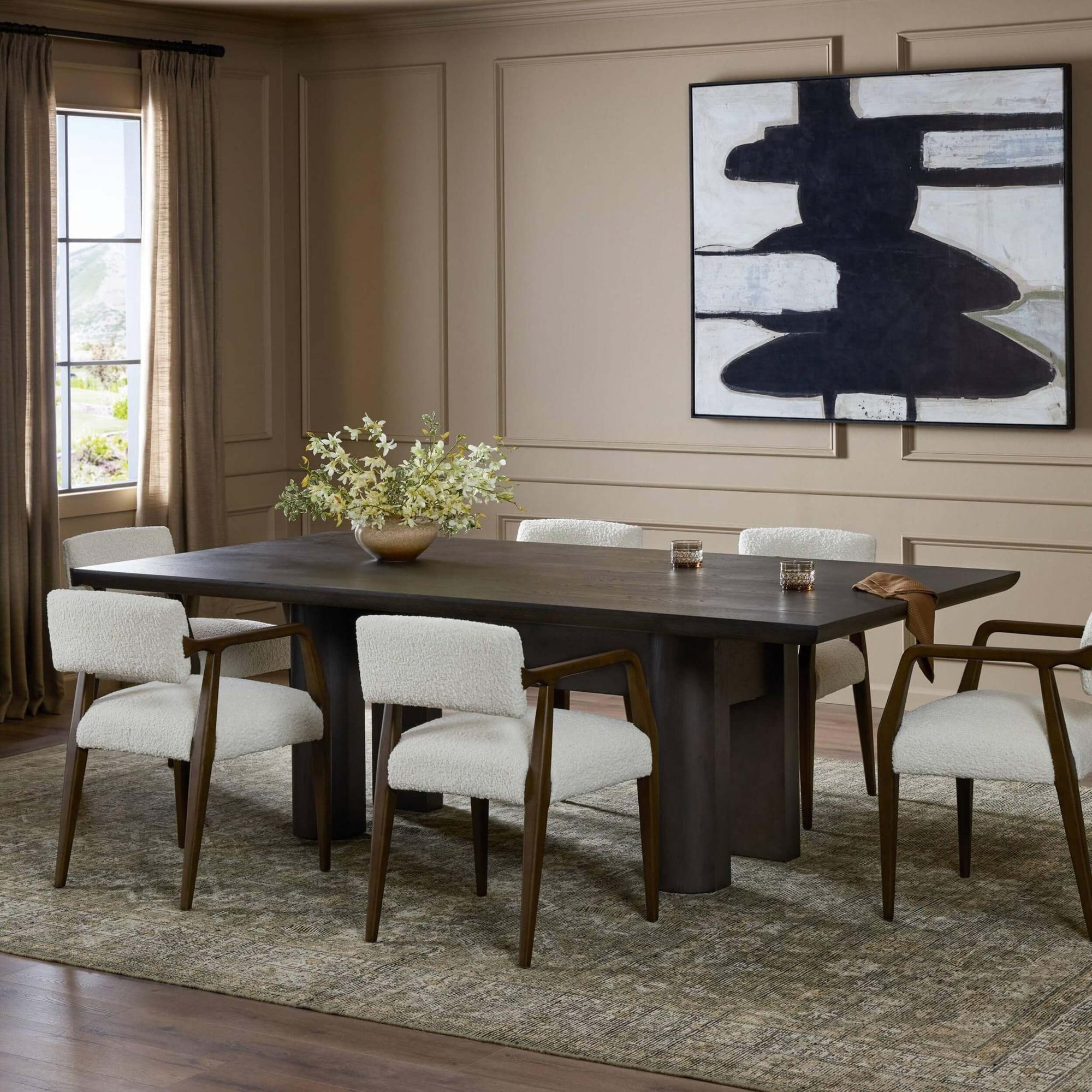 Ess Dining Baker Dining Table, Smoked Black by Four Hands – High Fashion Home