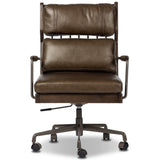 Ludvig Leather Desk Chair, Sonoma Olive by Four Hands