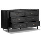 Tolle 6 Drawer Dresser, Drifted Matte Black by Four Hands-Furniture - Storage-High Fashion Home