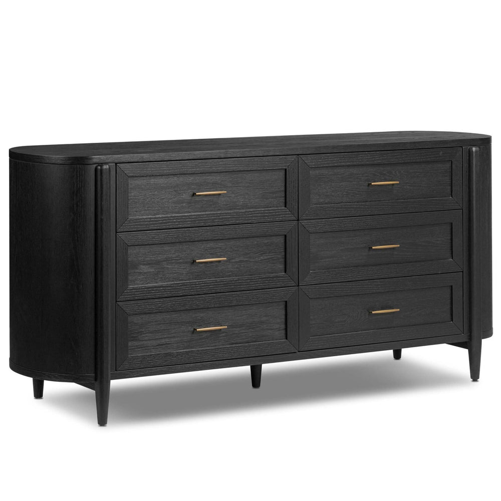 Tolle 6 Drawer Dresser, Drifted Matte Black by Four Hands-Furniture - Storage-High Fashion Home