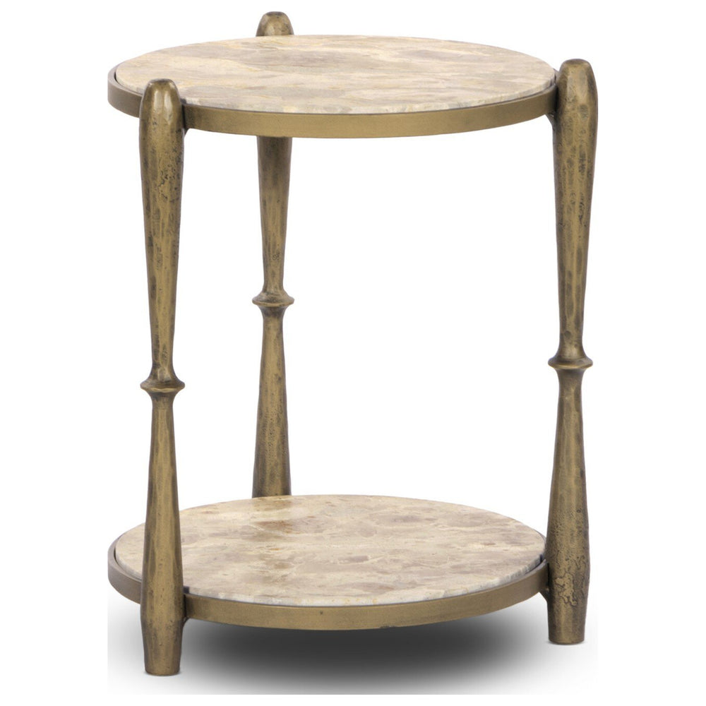 Ruthie End Table, Fossil Marble by Four Hands — PRM_1