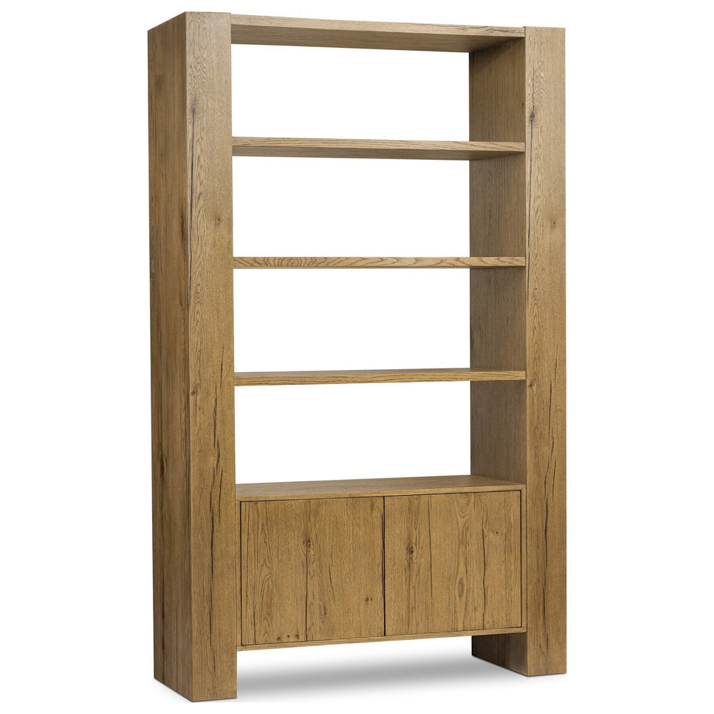 Fisher Bookcase, Rustic Amber Oak Veneer by Four Hands — PRM_1