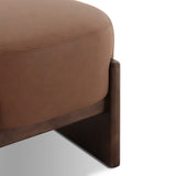Kirby Leather Stool, Maestro Cigar by Four Hands-Furniture - Benches-High Fashion Home