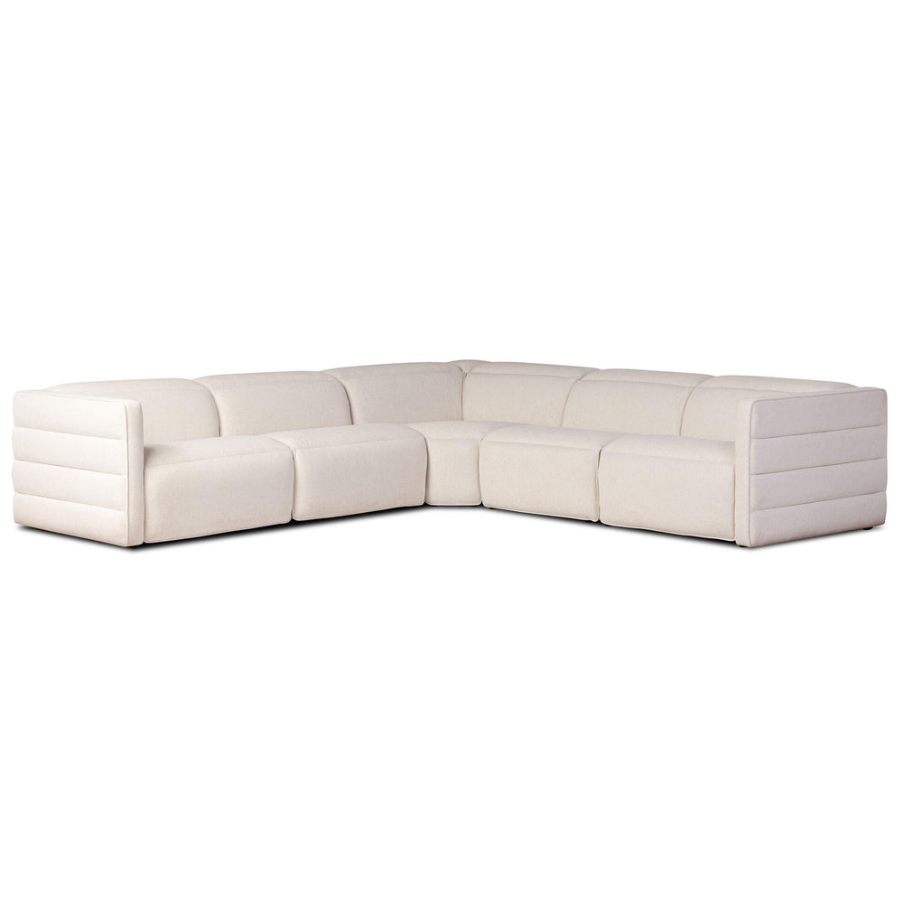 Kenlee Power Recliner 5 Piece Sectional, Nomad Snow by Four Hands