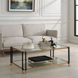 Kentmore Coffee Table, Black/Gold-Furniture - Accent Tables-High Fashion Home