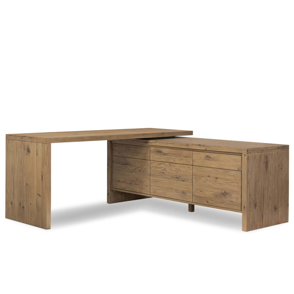 Noah Rotating Desk, Aged Smoked Oak by Four Hands