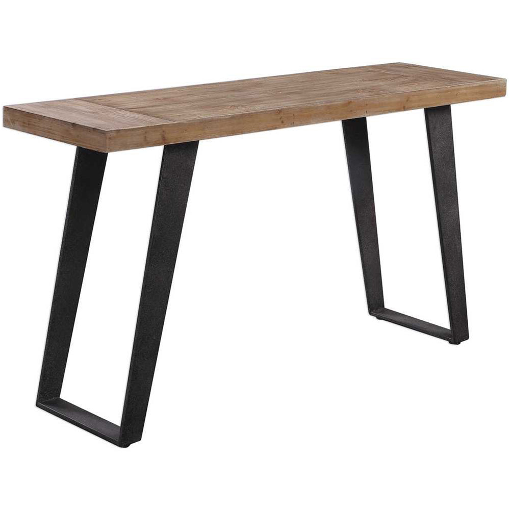 Freddy Console Table, Weathered Oak-Furniture - Accent Tables-High Fashion Home