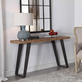 Freddy Console Table, Weathered Oak-Furniture - Accent Tables-High Fashion Home