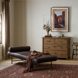 Rakesh Leather Chaise, Heirloom Cigar by Four Hands