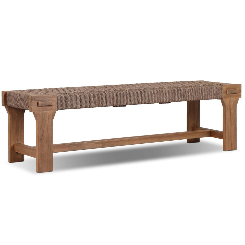 Moxie Outdoor Bench, Dark Textured Woven by Four Hands